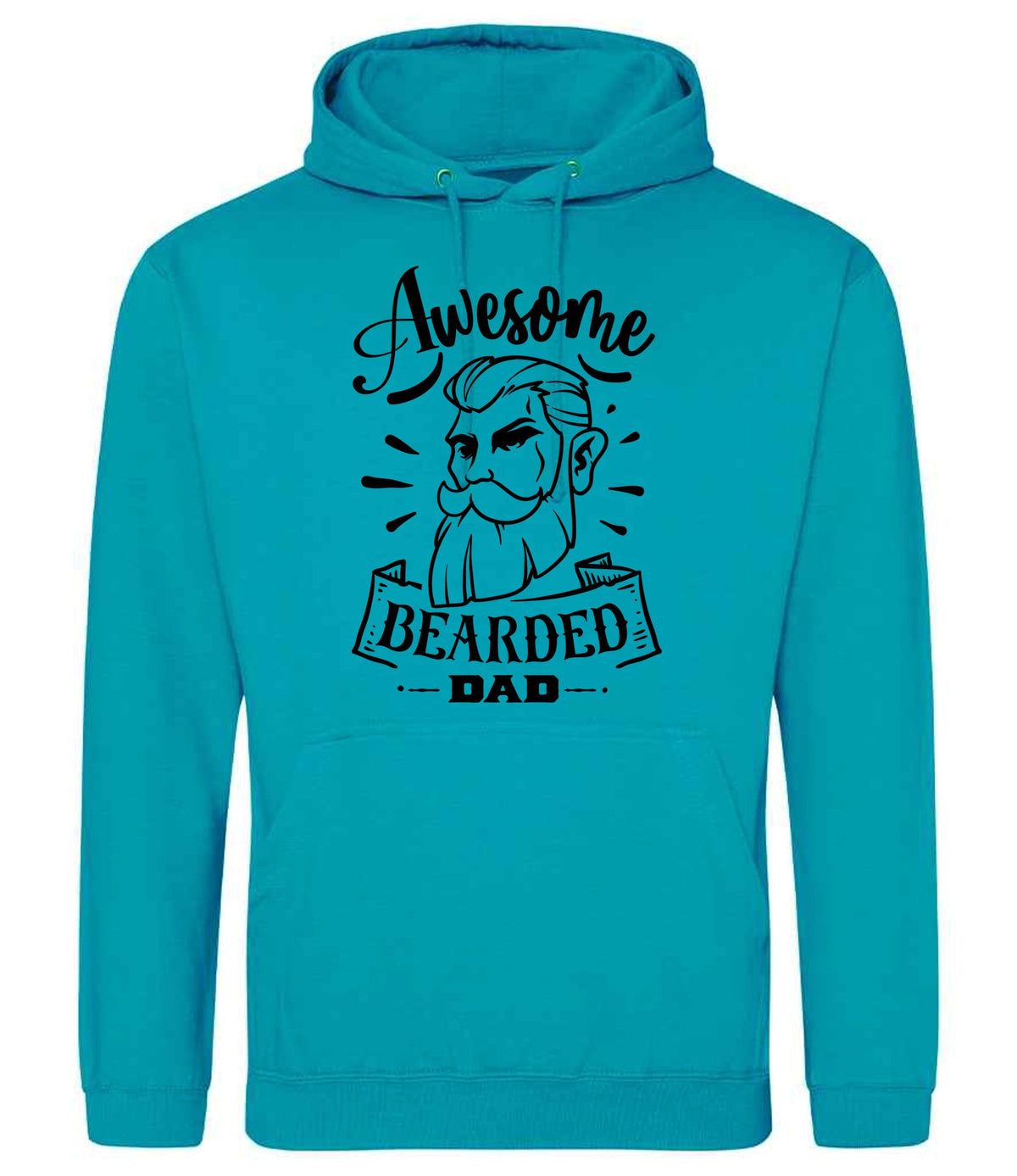 Awesome Bearded Dad hoodie in lagoon blue