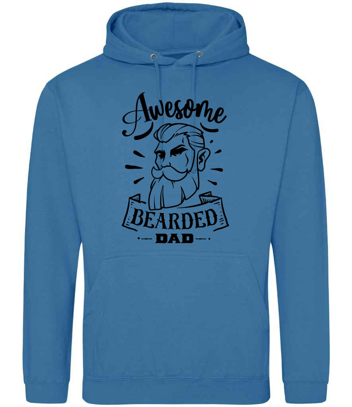 Awesome Bearded Dad hoodie in sapphire blue