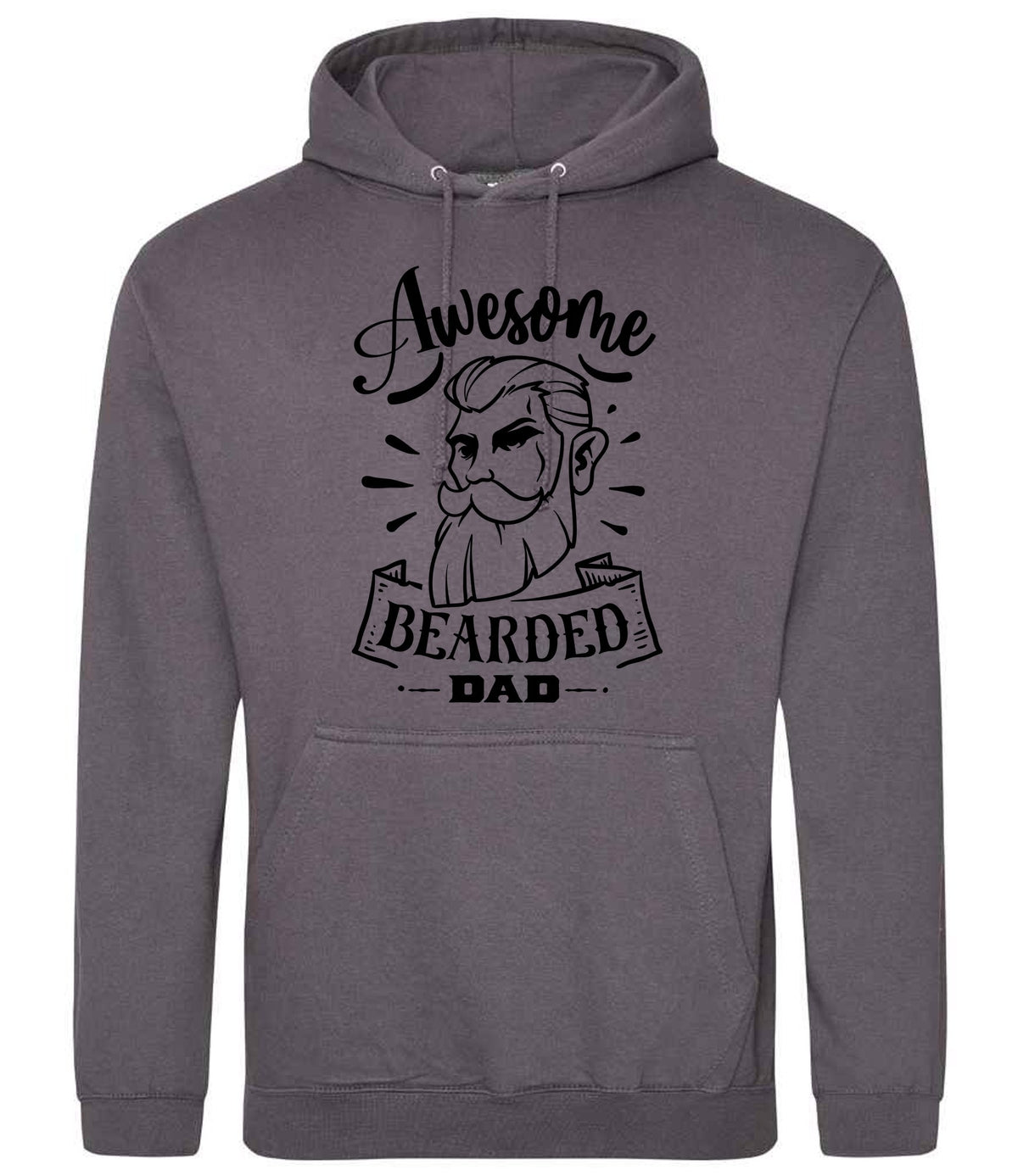 Awesome Bearded Dad hoodie in steel grey