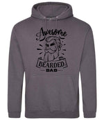Awesome Bearded Dad hoodie in steel grey