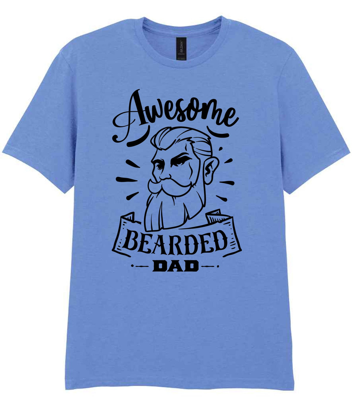 Awesome Bearded Dad t-shirt in carolina blue