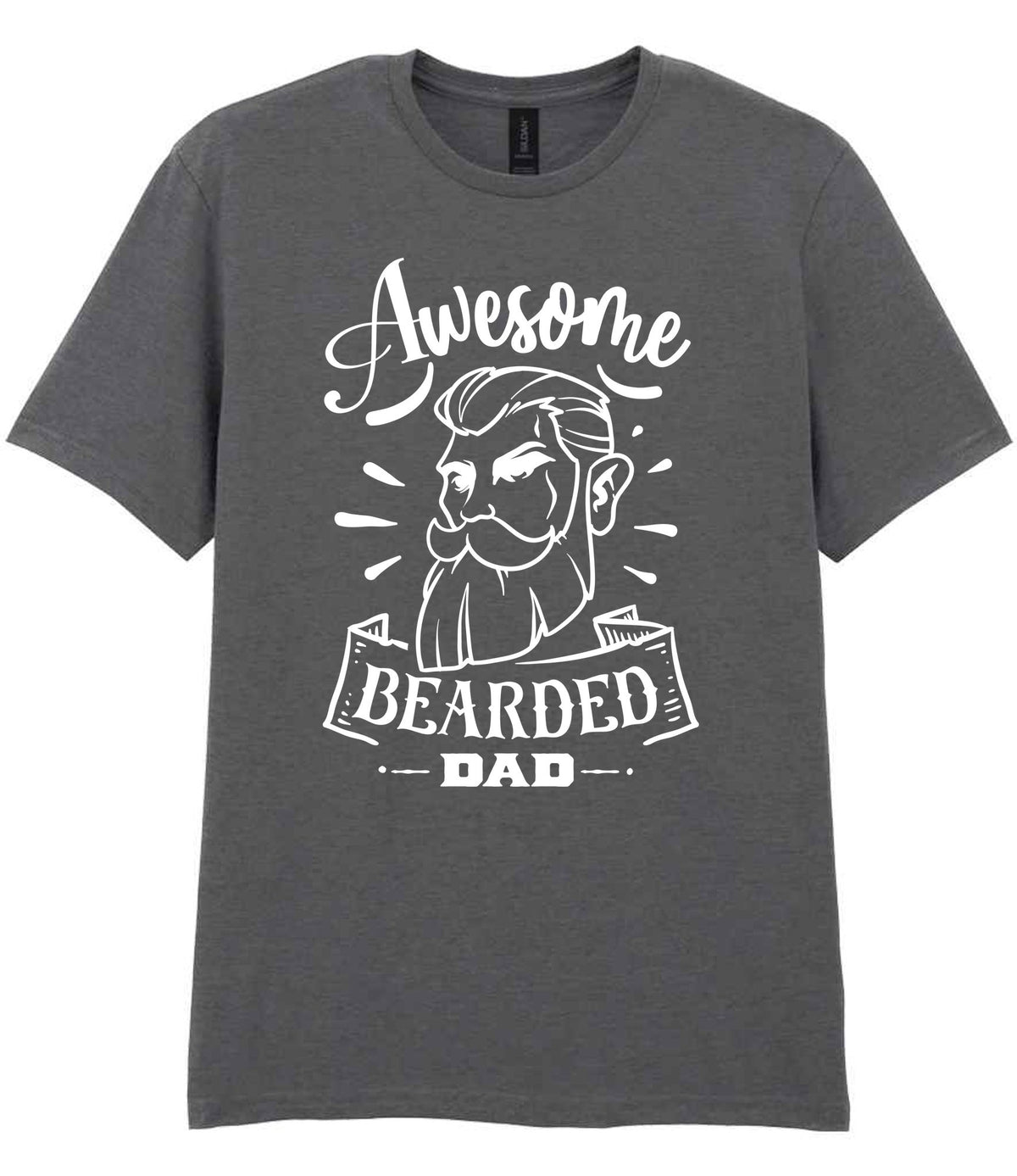 Awesome Bearded Dad t-shirt in charcoal