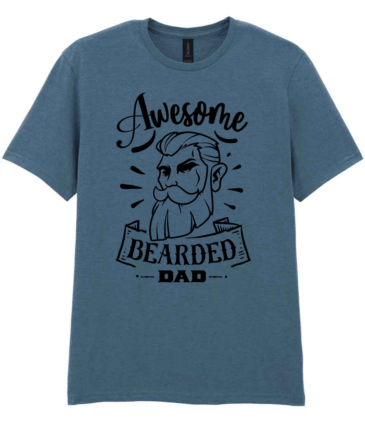 Awesome Bearded Dad t-shirt in indigo