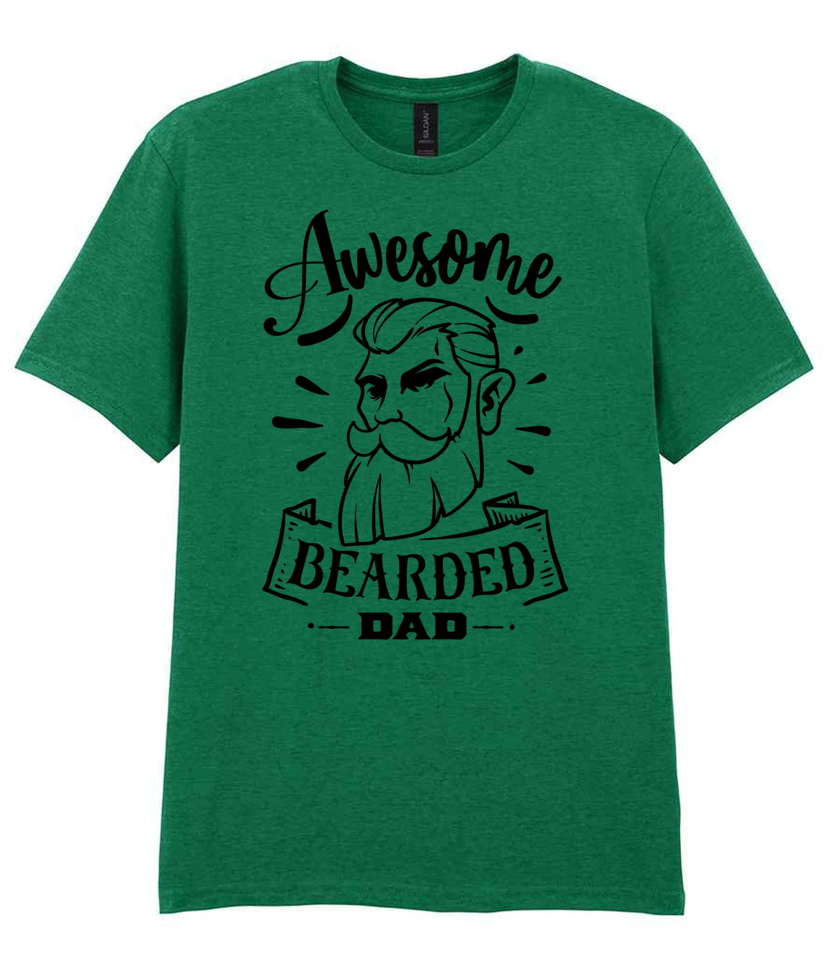 Awesome Bearded Dad t-shirt in kelly green