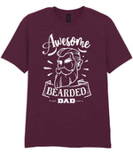 Awesome Bearded Dad t-shirt in maroon