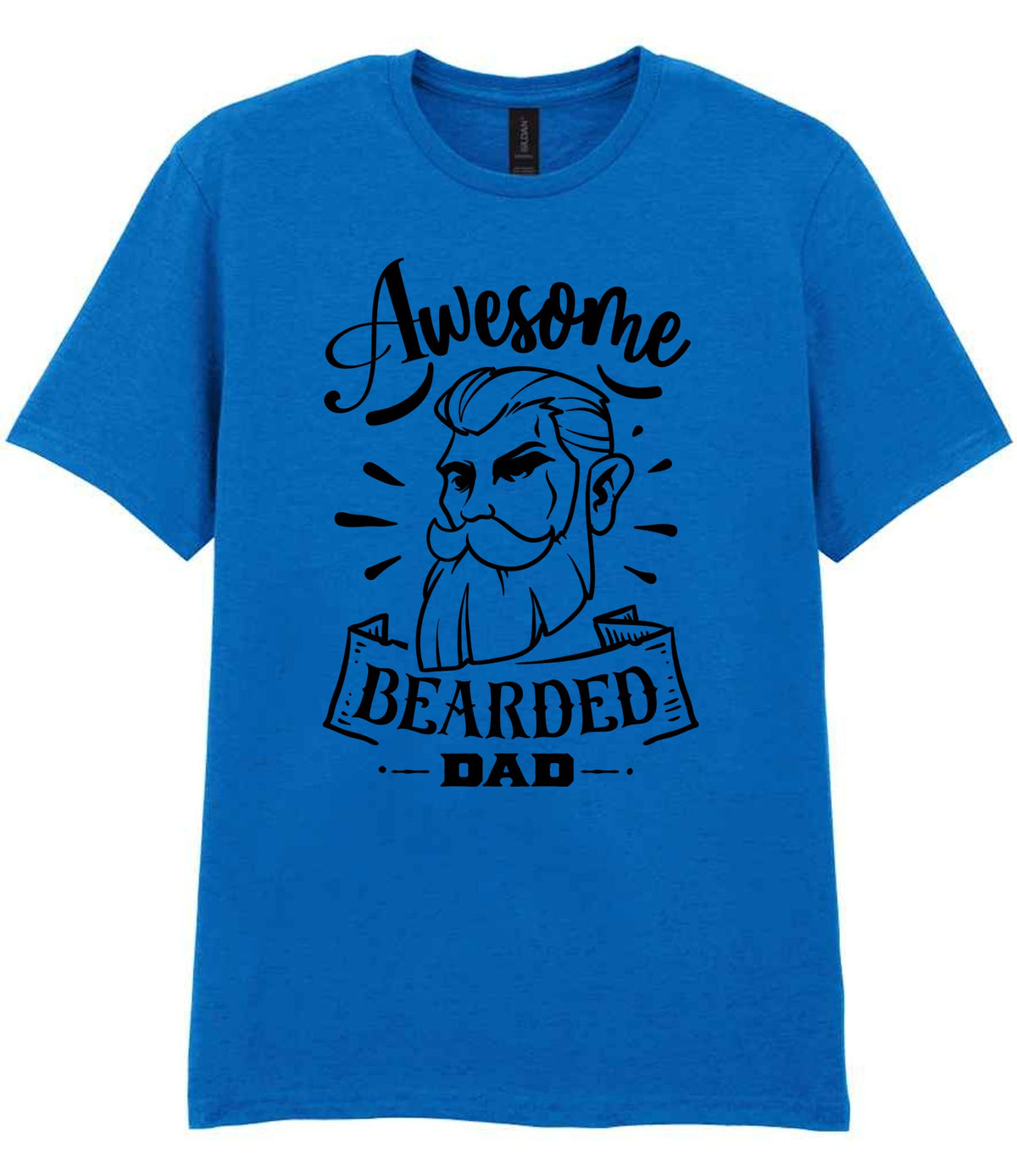 Awesome Bearded Dad t-shirt in royal blue