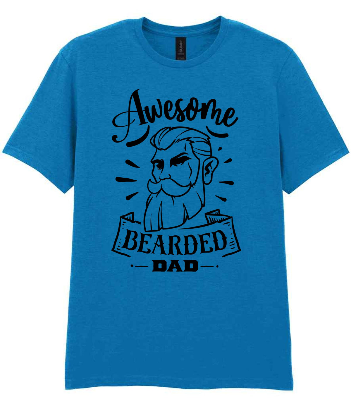 Awesome Bearded Dad t-shirt in sapphire blue