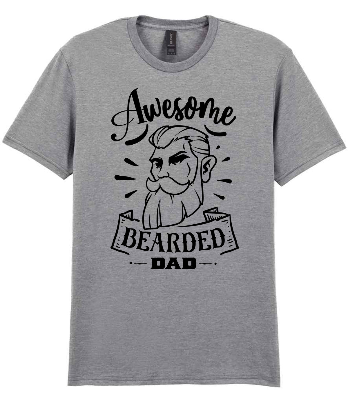 Awesome Bearded Dad t-shirt in sport grey