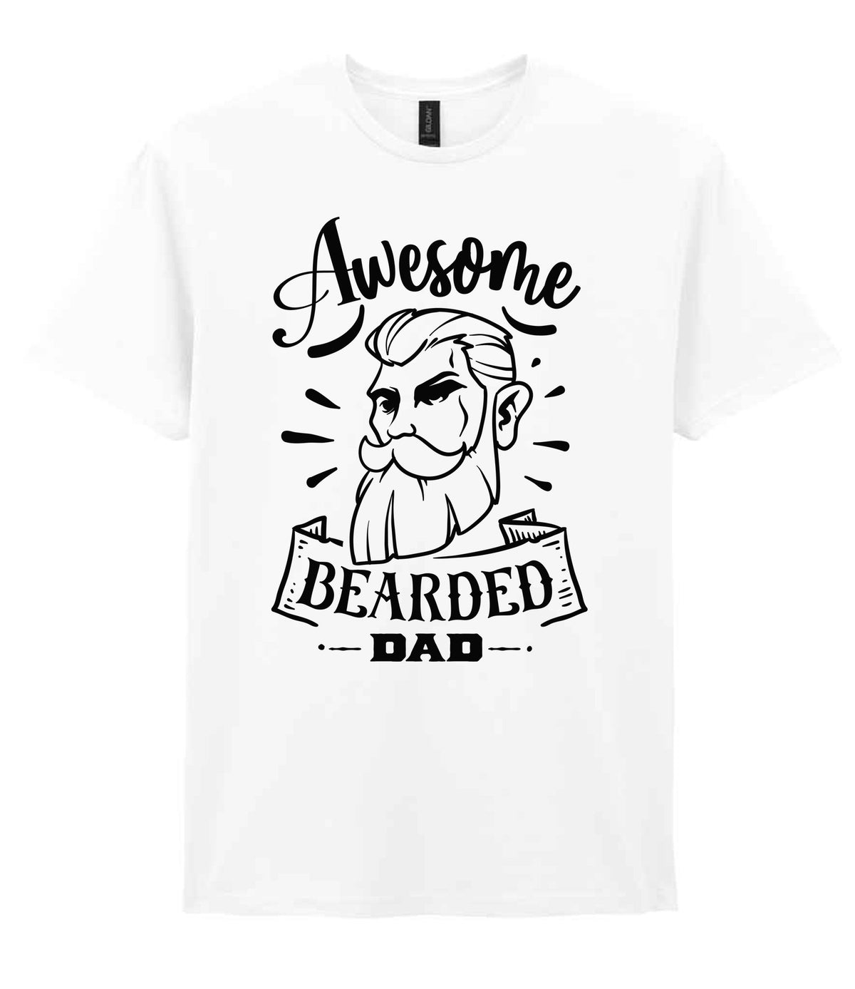 Awesome Bearded Dad t-shirt in white