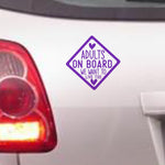 Adults on Board We Want to Live Too – Bumper Sticker in Standard with Purple vinyl