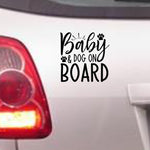 Baby & Dog on Board bumper sticker in standard