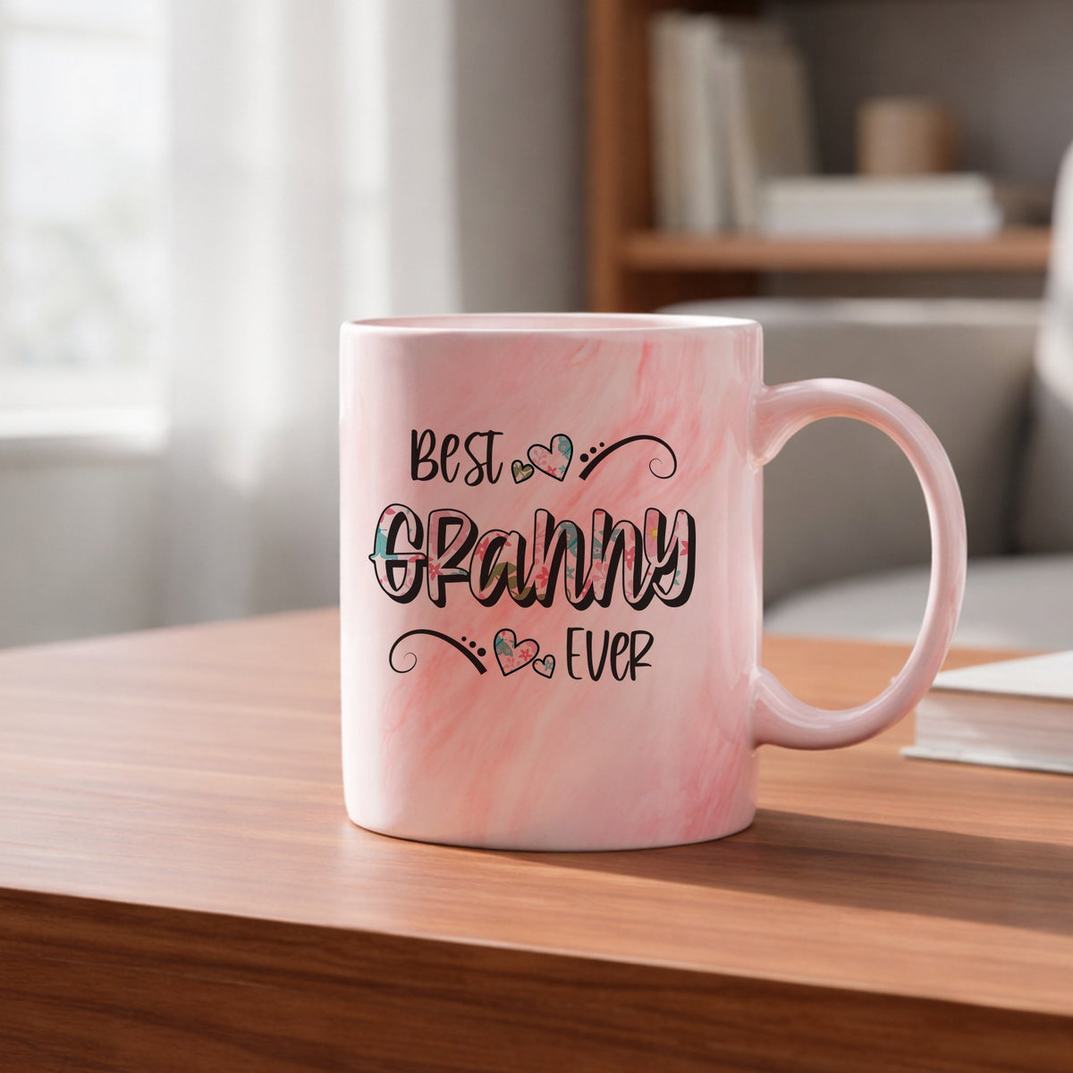 Best Granny Ever marble mug in red