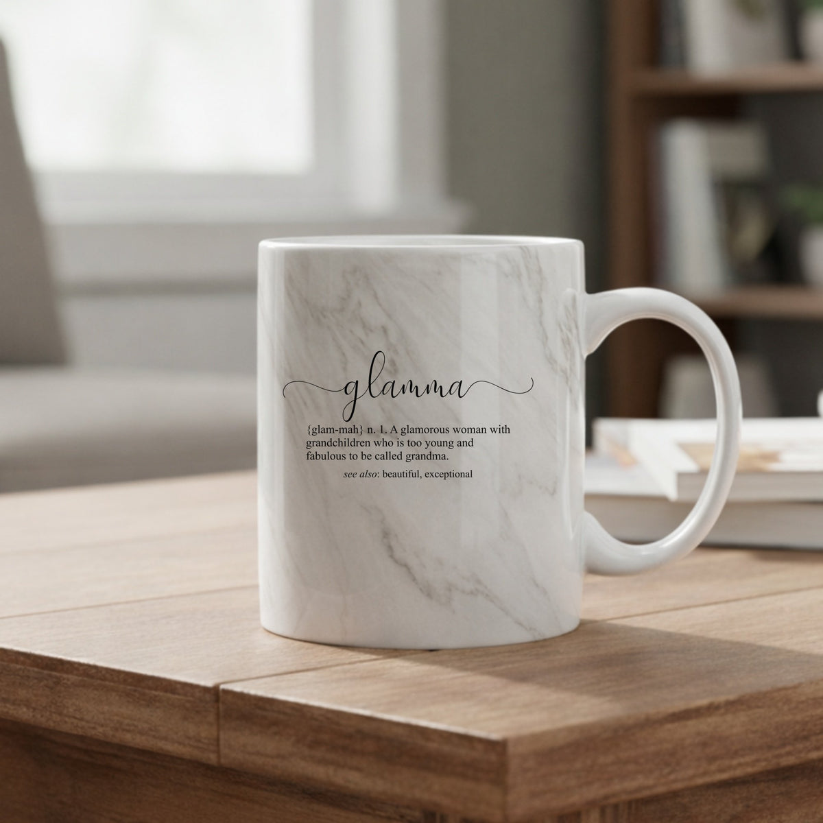 Glamma Definition marble mug in grey