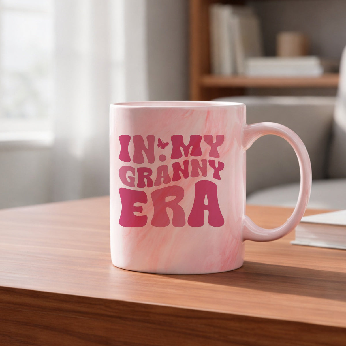 In My Granny Era marble mug in red