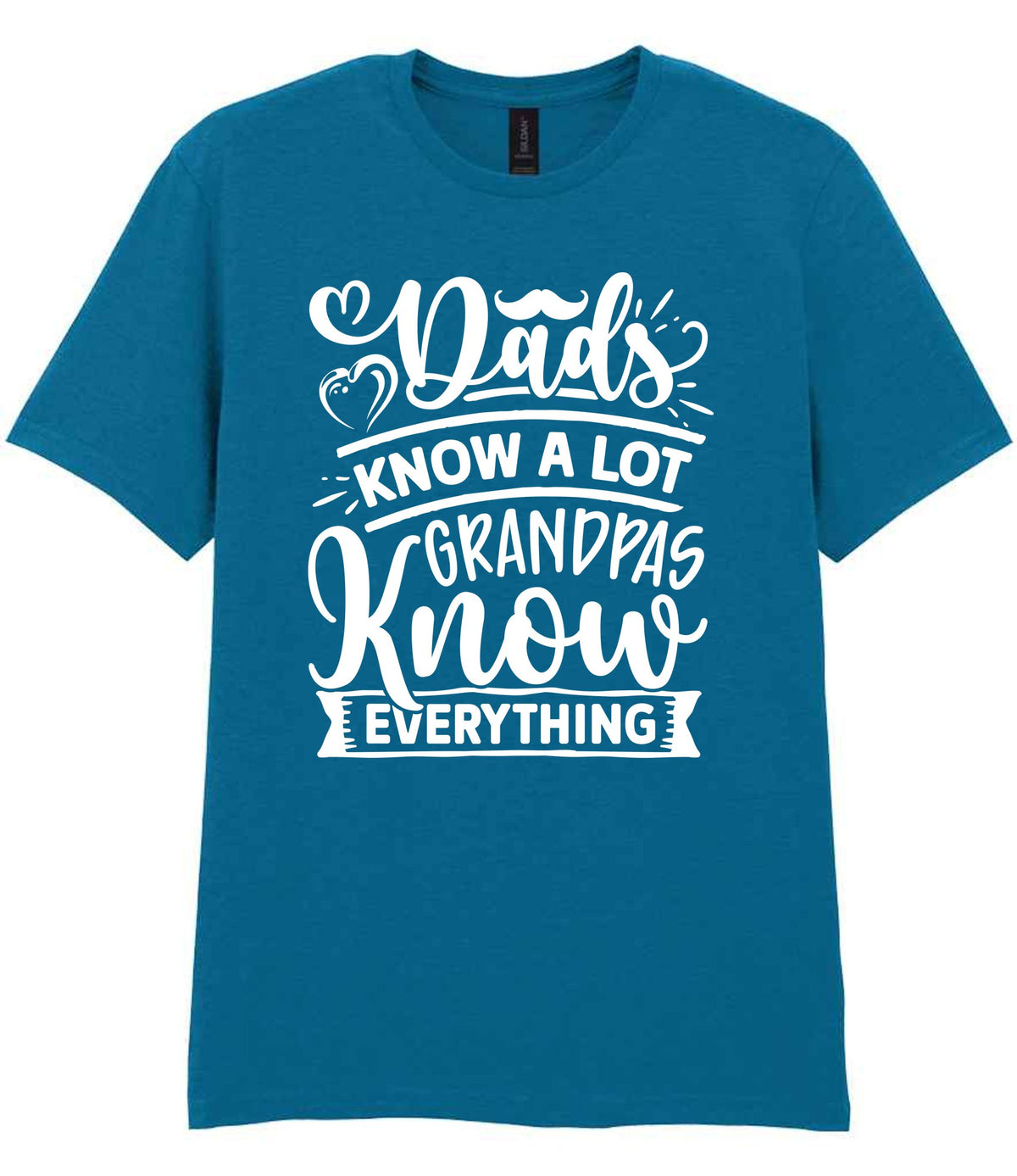 Dads Know a Lot Grandpas Know Everything t-shirt in antique sapphire