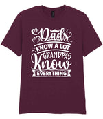 Dads Know a Lot Grandpas Know Everything t-shirt in maroon