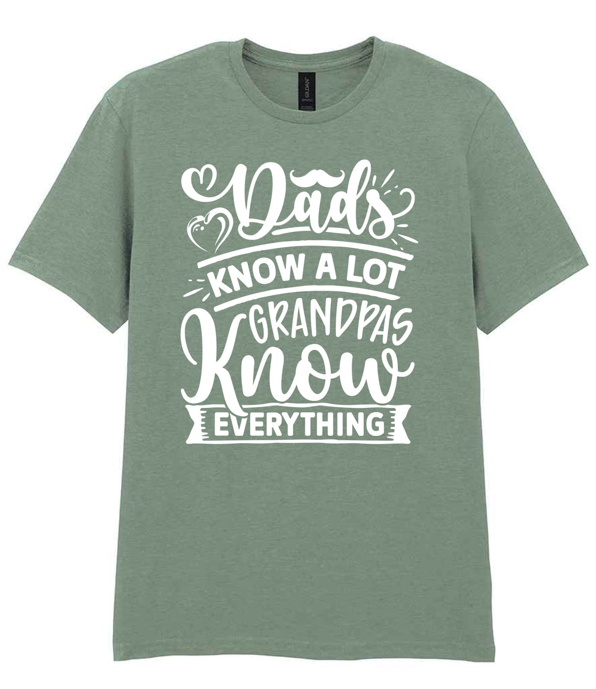 Dads Know a Lot Grandpas Know Everything t-shirt in sage