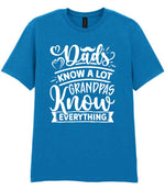 Dads Know a Lot Grandpas Know Everything t-shirt in sapphire blue