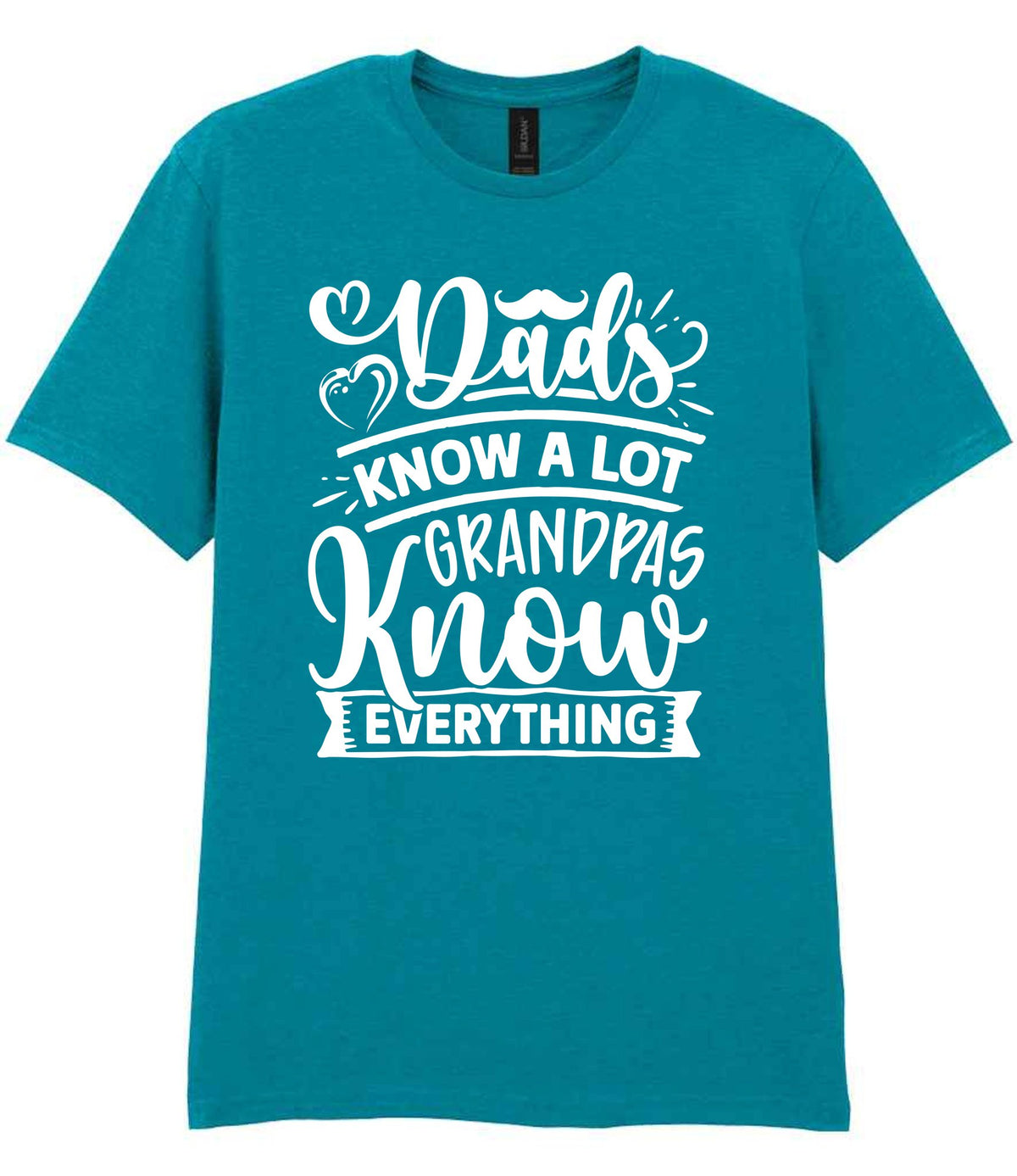 Dads Know a Lot Grandpas Know Everything t-shirt in tropical blue