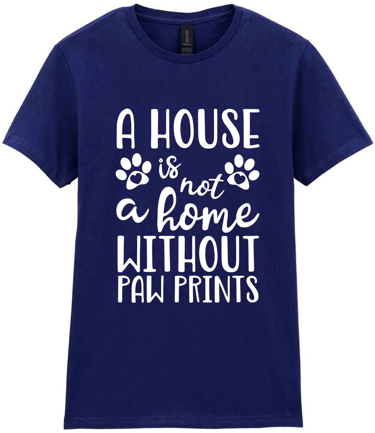 A House Is Not a Home Without Paw Prints t-shirt in navy