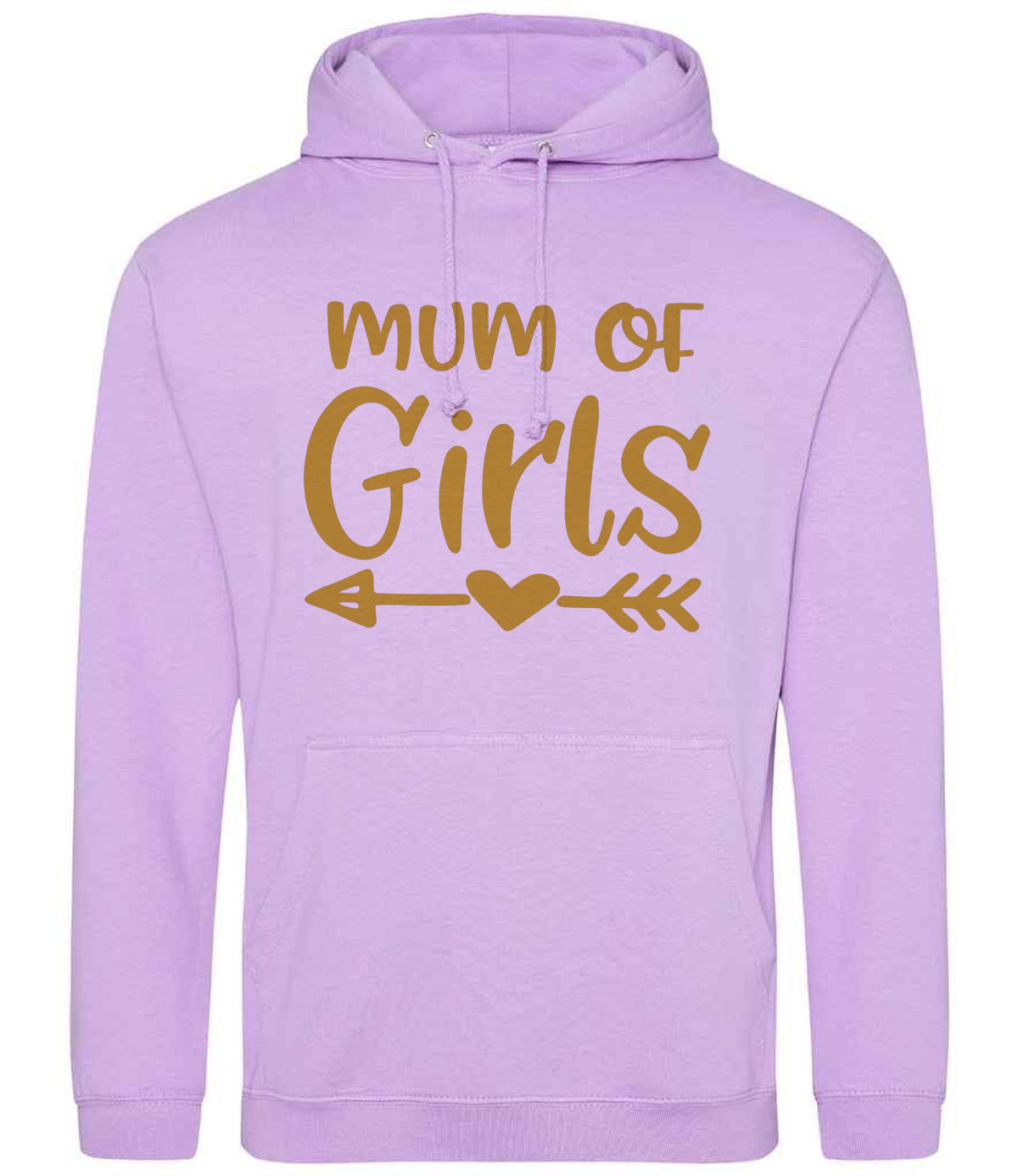 Mum of Girls – Unisex Hoodie in Lavender with Gold vinyl