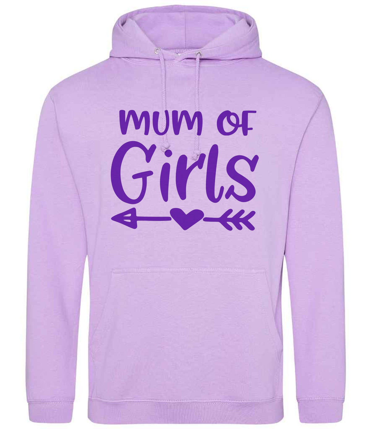 Mum of Girls – Unisex Hoodie in Lavender with Purple vinyl