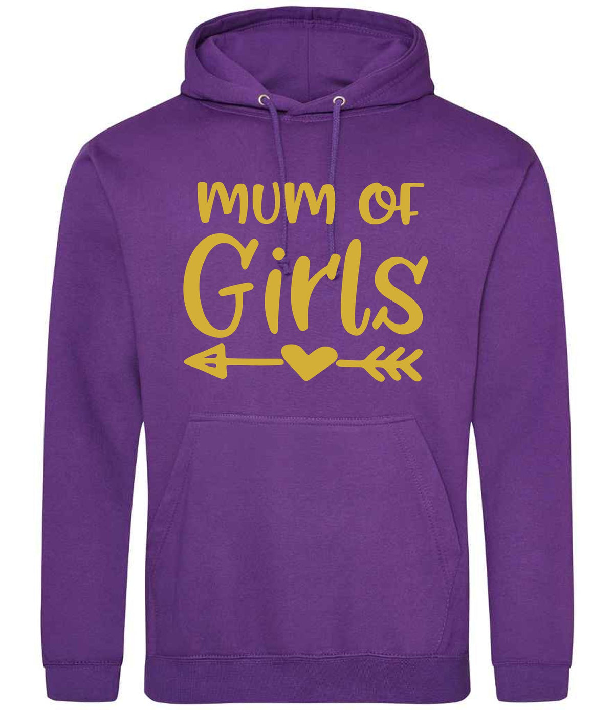Mum of Girls – Unisex Hoodie in Purple with Gold vinyl