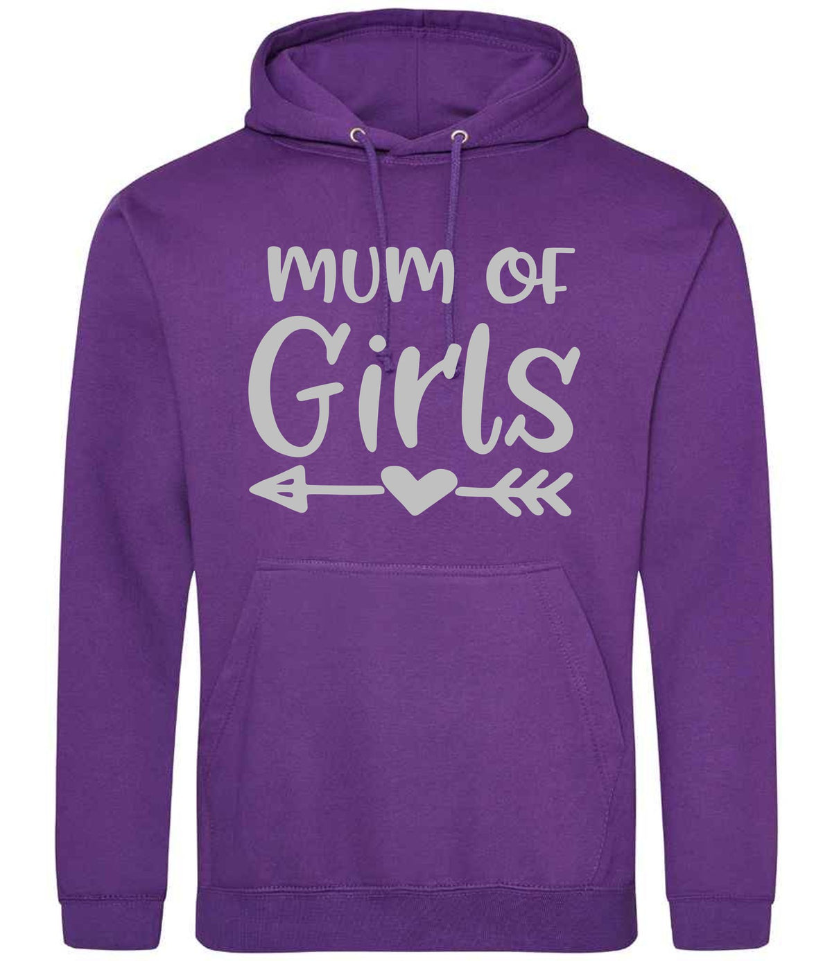Mum of Girls – Unisex Hoodie in Purple with Silver vinyl