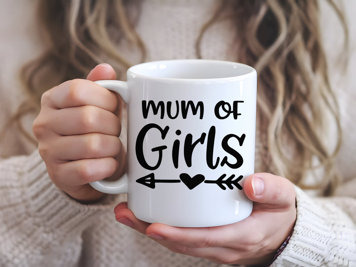 Mum of Girls orca 11oz standard mug in white