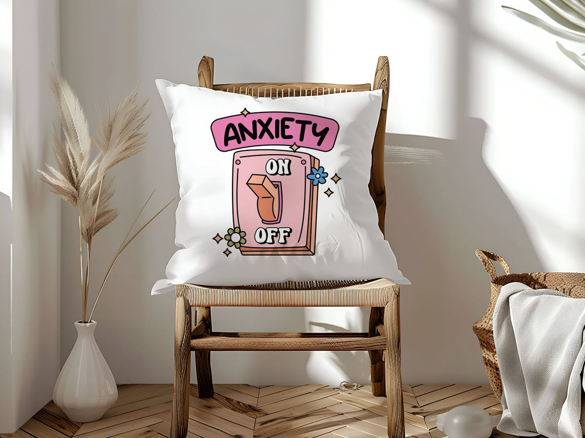 Anxiety on Off cushion in white