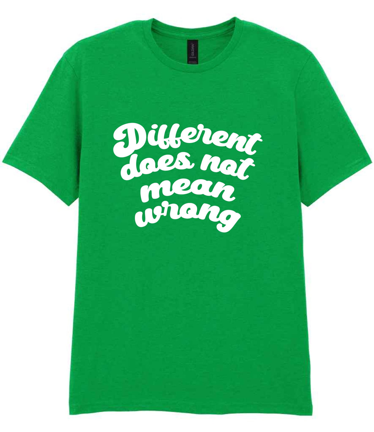 T-shirt piece of the Different Does Not Mean Wrong Matching Set: Mug, Coaster & T-shirt in Irish Green