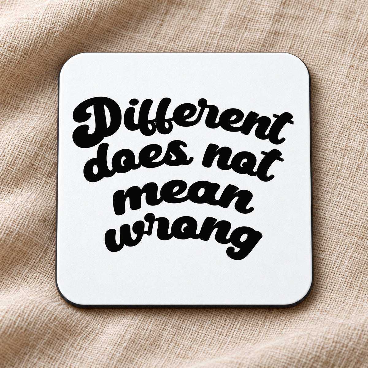 Coaster piece of the Different Does Not Mean Wrong Matching Set: Mug, Coaster & T-shirt in Light Blue