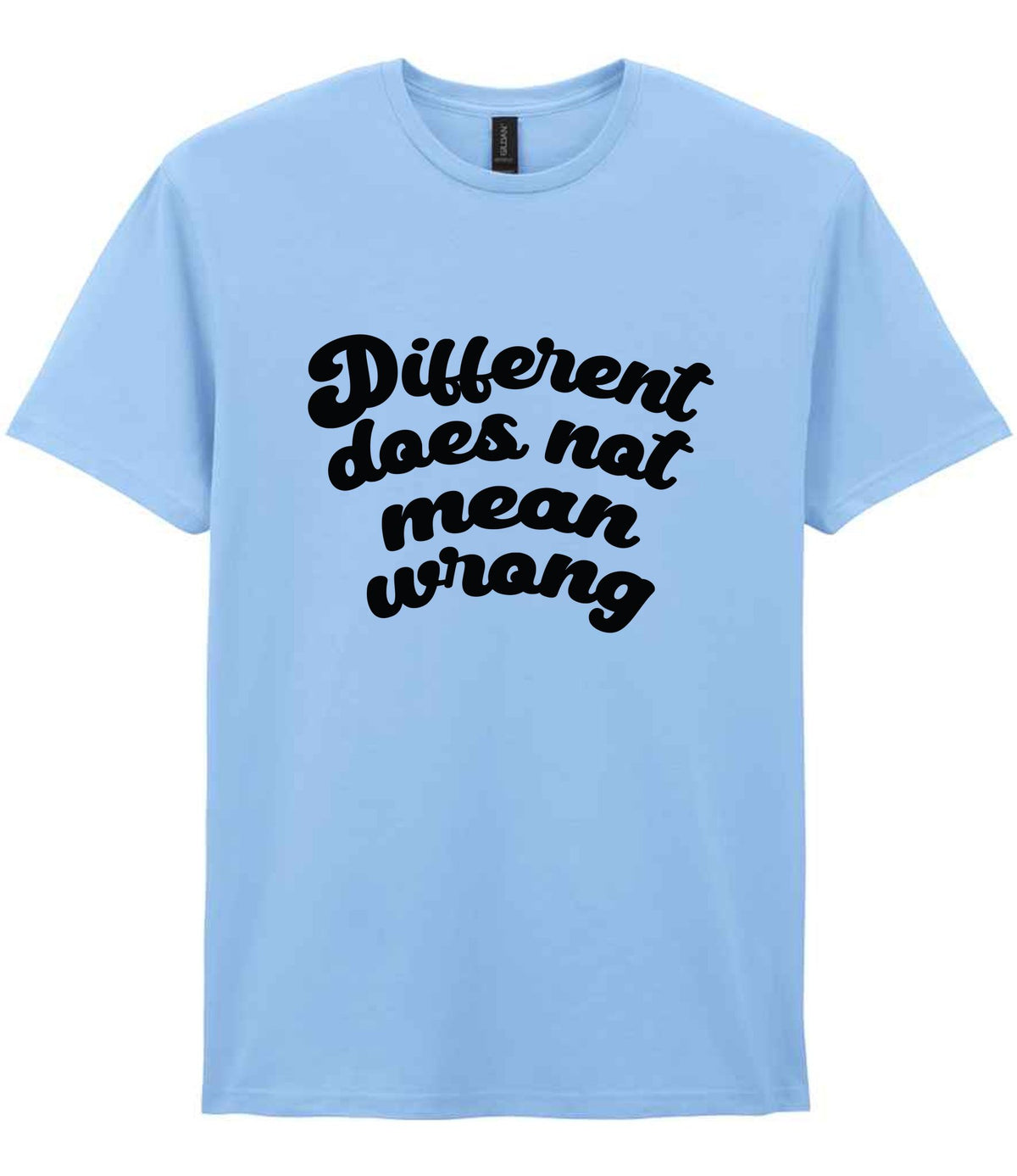 T-shirt piece of the Different Does Not Mean Wrong Matching Set: Mug, Coaster & T-shirt in Light Blue
