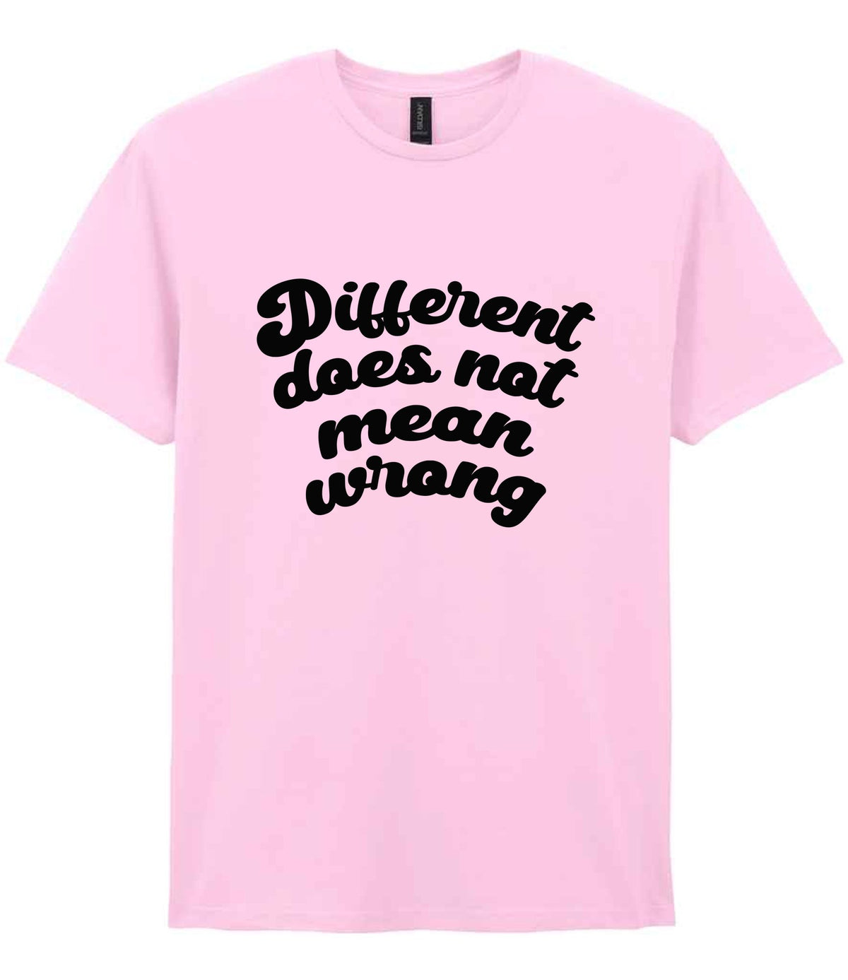 T-shirt piece of the Different Does Not Mean Wrong Matching Set: Mug, Coaster & T-shirt in Light Pink
