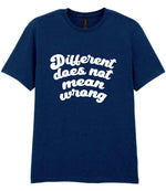 T-shirt piece of the Different Does Not Mean Wrong Matching Set: Mug, Coaster & T-shirt in Navy