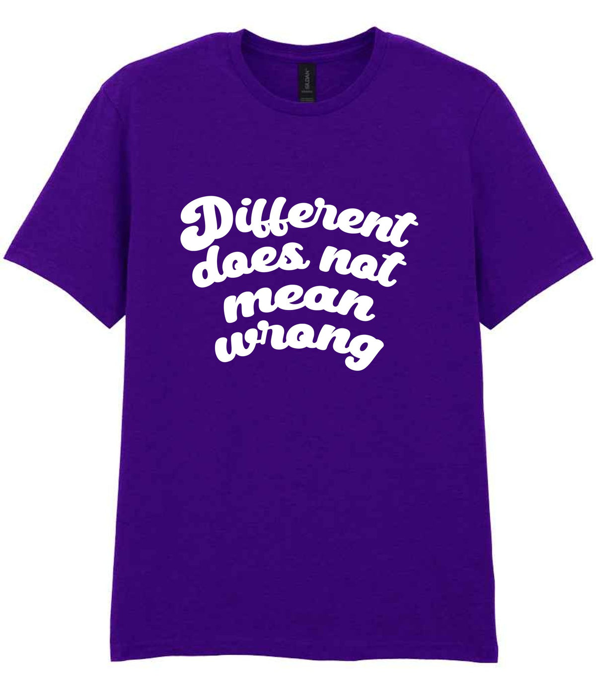 T-shirt piece of the Different Does Not Mean Wrong Matching Set: Mug, Coaster & T-shirt in Purple