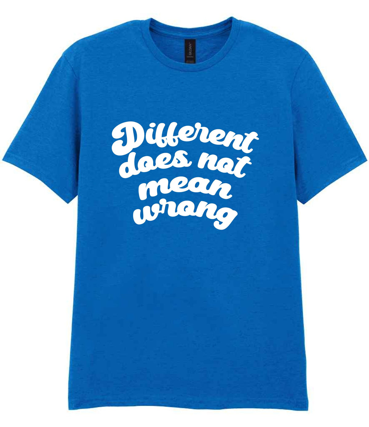 T-shirt piece of the Different Does Not Mean Wrong Matching Set: Mug, Coaster & T-shirt in Royal Blue