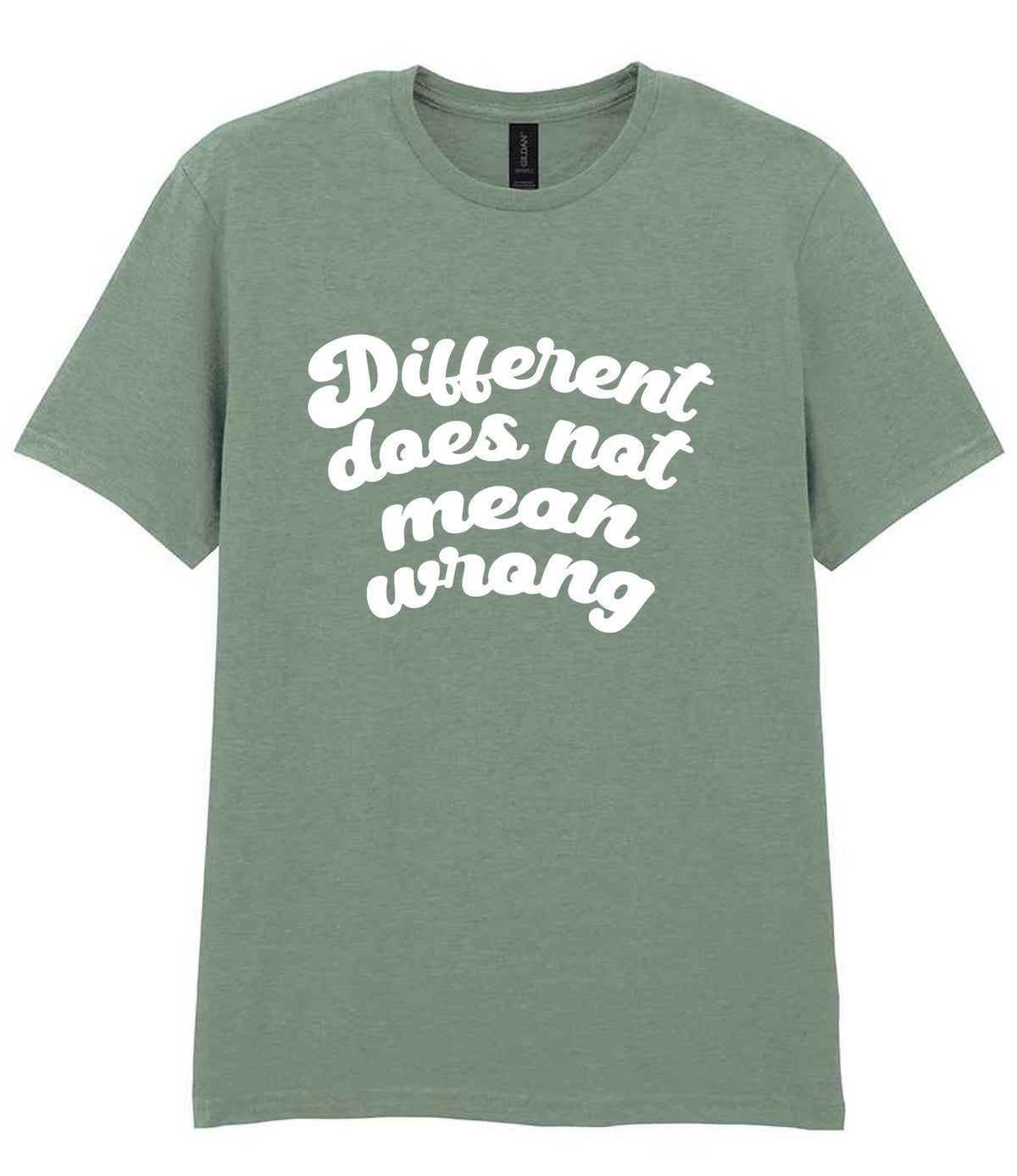 T-shirt piece of the Different Does Not Mean Wrong Matching Set: Mug, Coaster & T-shirt in Sage