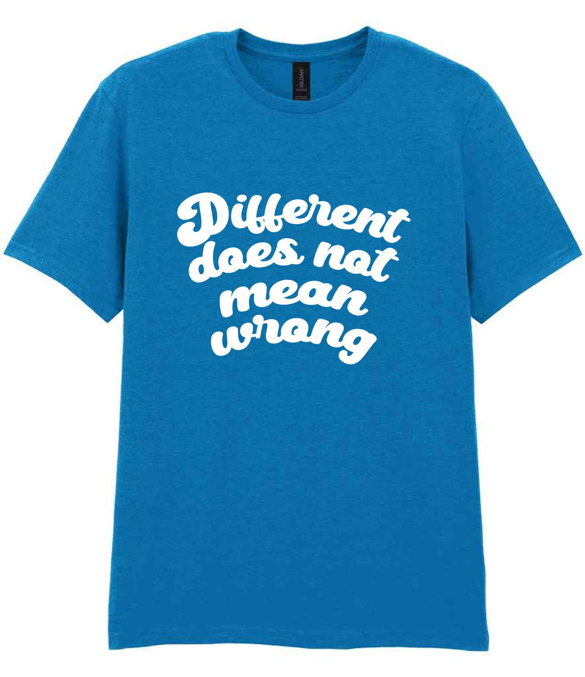 T-shirt piece of the Different Does Not Mean Wrong Matching Set: Mug, Coaster & T-shirt in Sapphire Blue