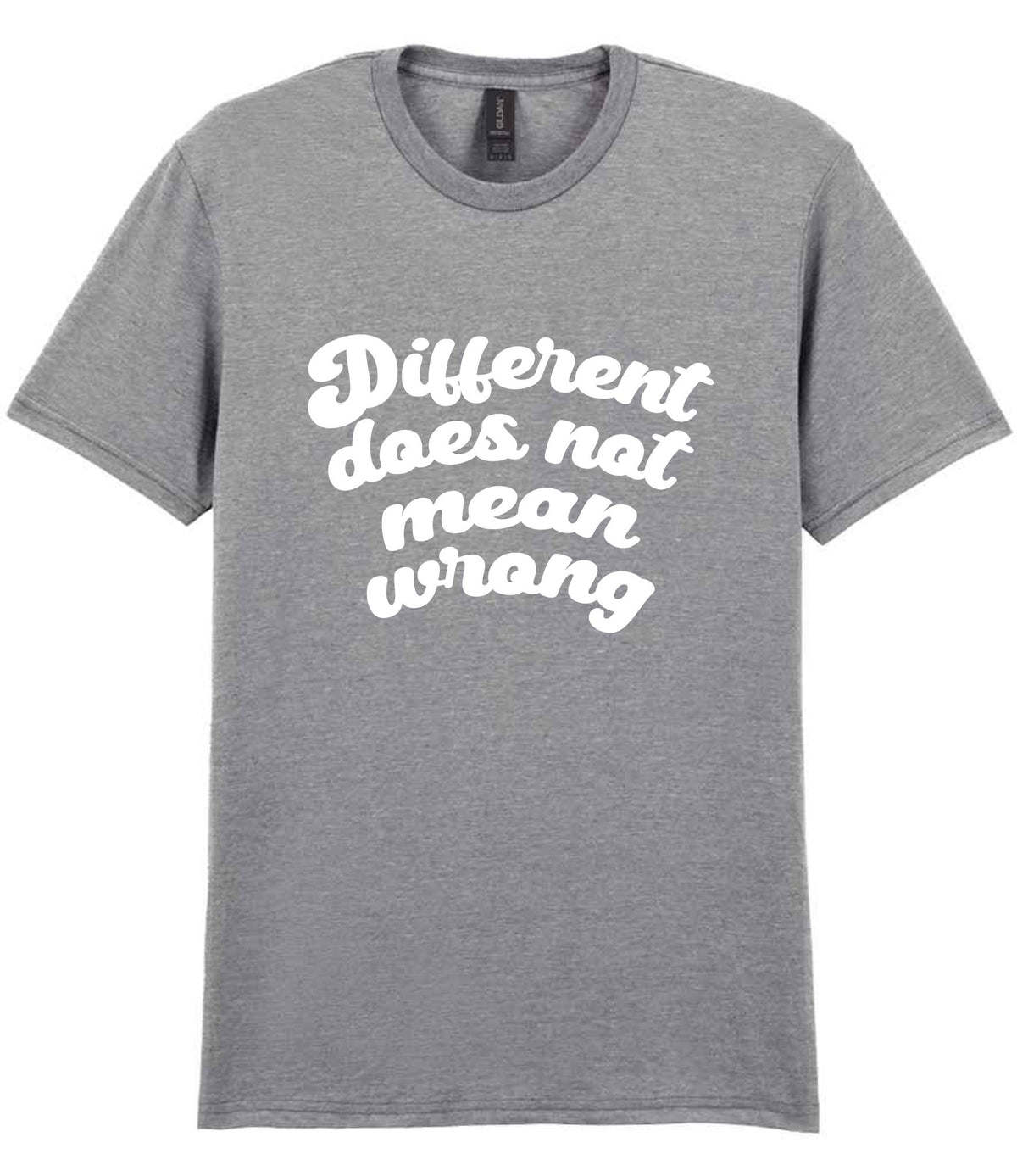 T-shirt piece of the Different Does Not Mean Wrong Matching Set: Mug, Coaster & T-shirt in Sport Grey