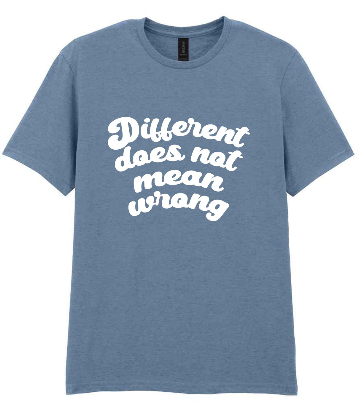 T-shirt piece of the Different Does Not Mean Wrong Matching Set: Mug, Coaster & T-shirt in Stone Blue