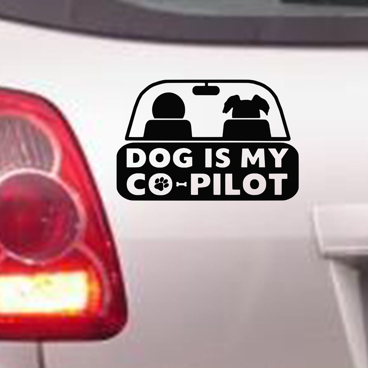 Dog Is My Co-Pilot bumper sticker in standard