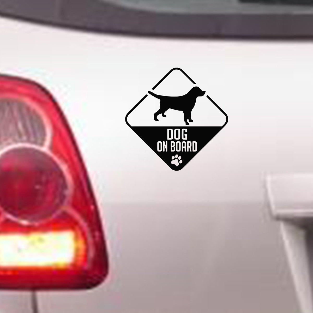 Dog on Board bumper sticker in standard
