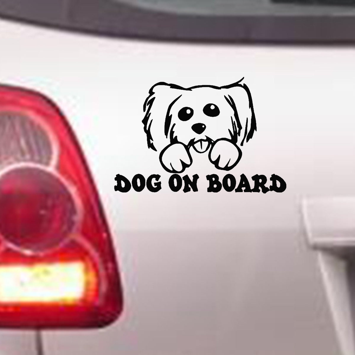 Dog on Board bumper sticker in standard