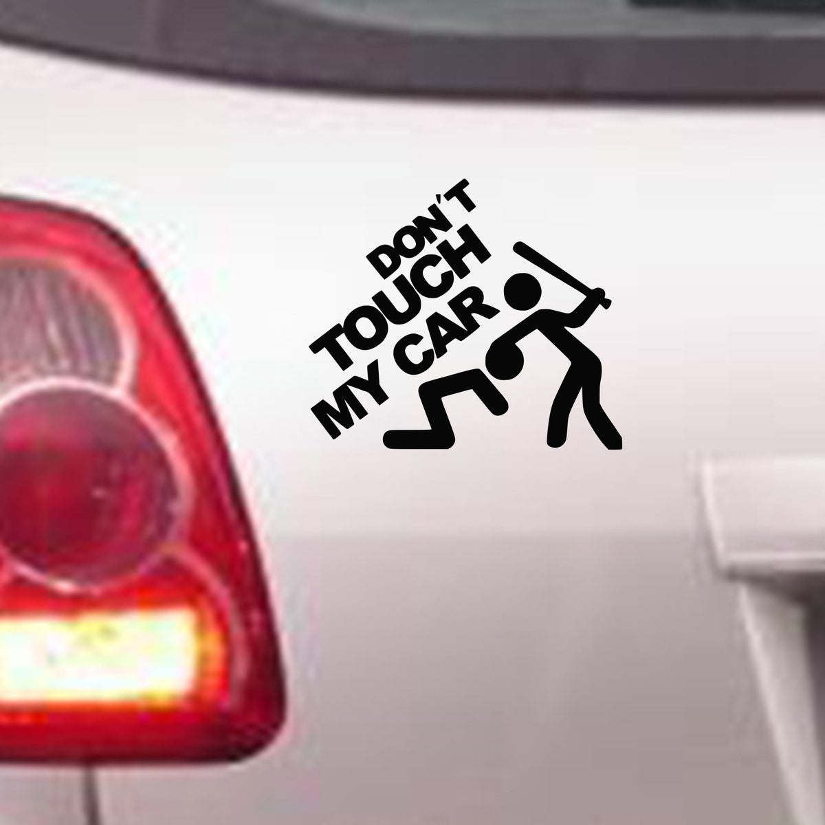 Don't Touch My Car bumper sticker in standard