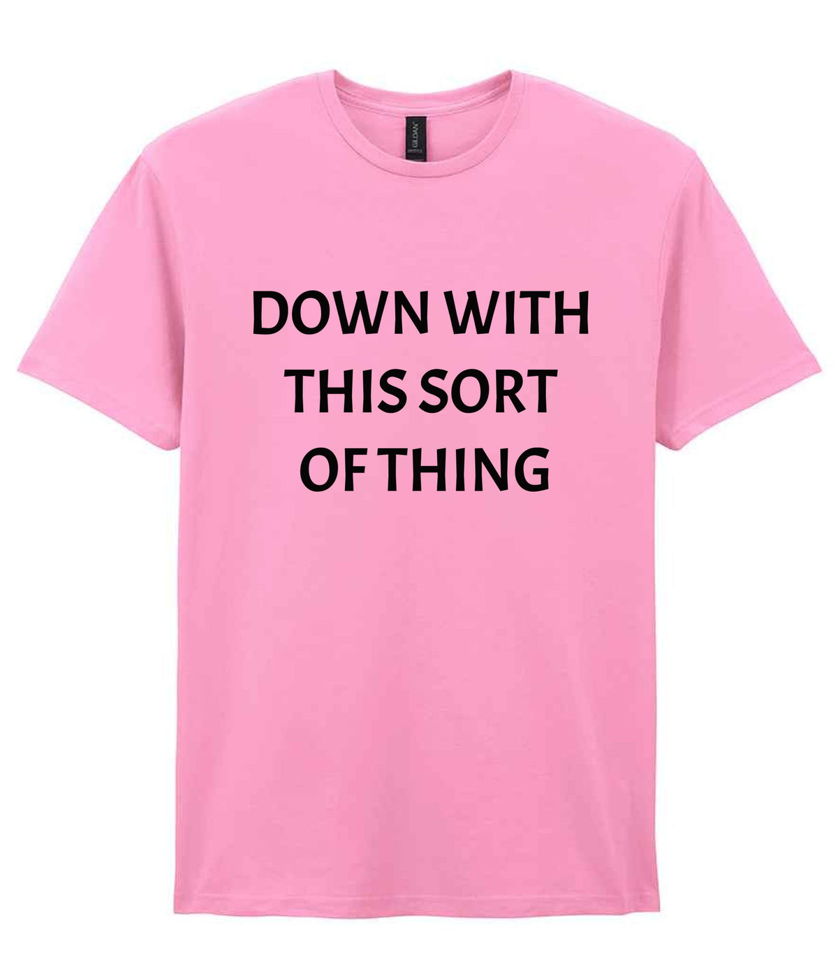 Down with This Sort of Thing t-shirt in fan candy pink