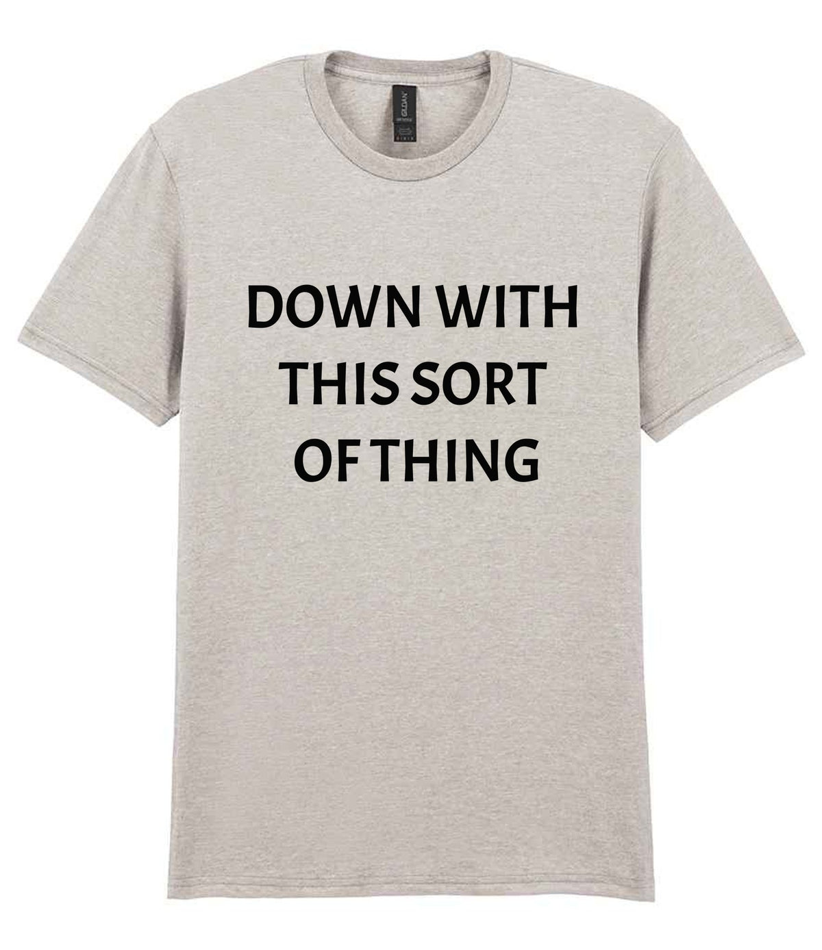 Down with This Sort of Thing t-shirt in ice grey
