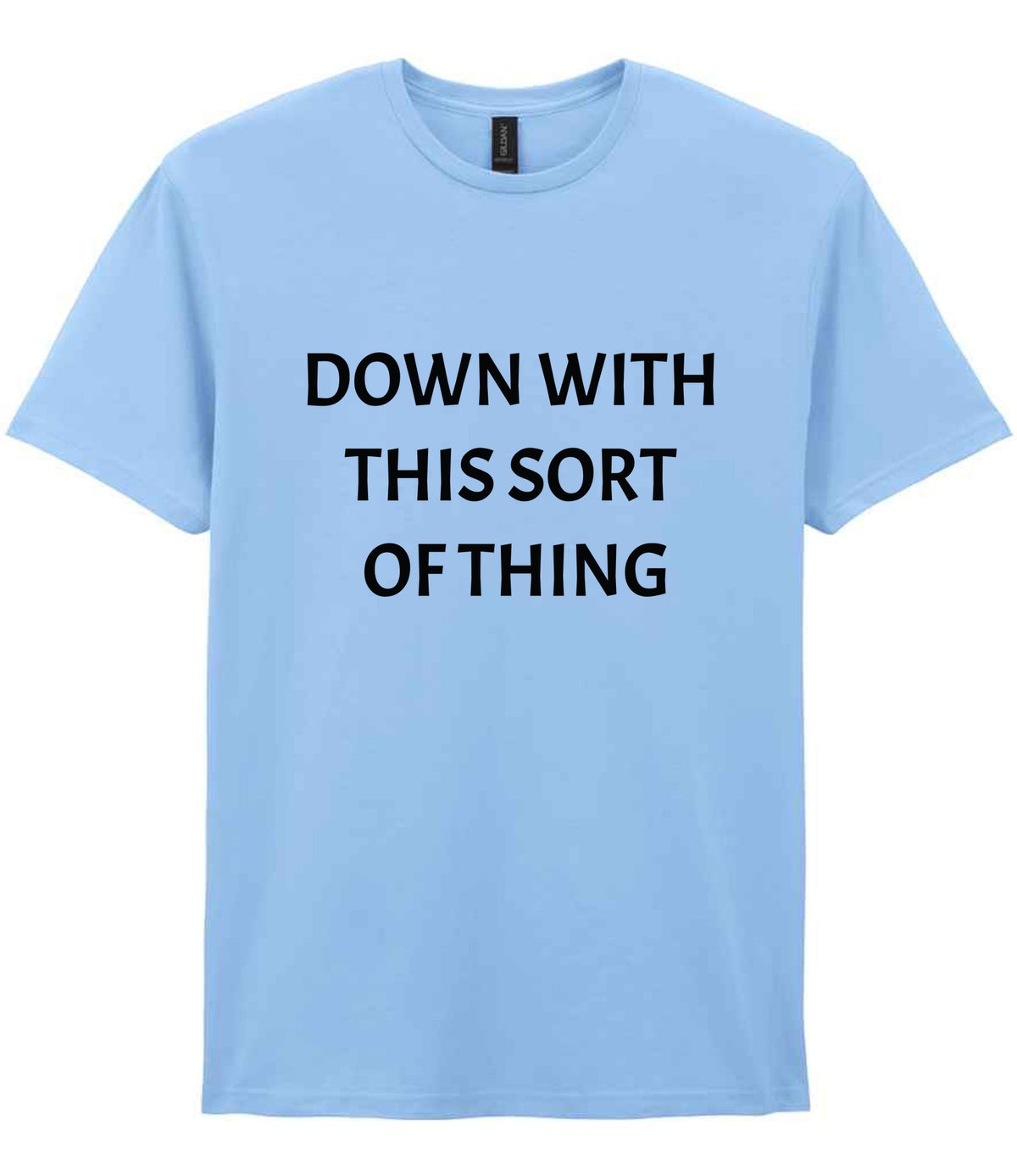 Down with This Sort of Thing t-shirt in light blue