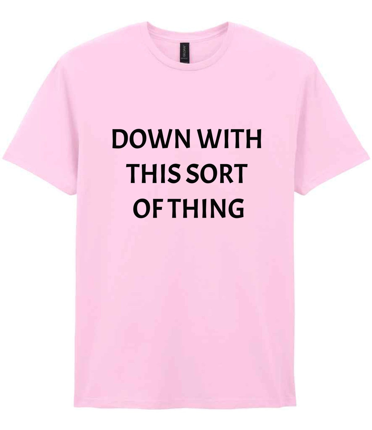 Down with This Sort of Thing t-shirt in light pink