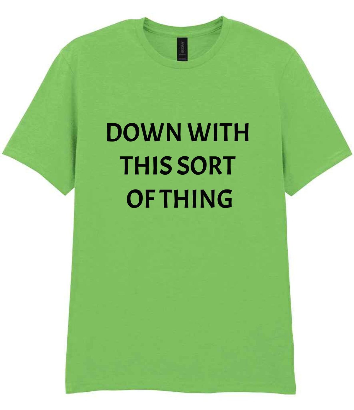 Down with This Sort of Thing t-shirt in lime green